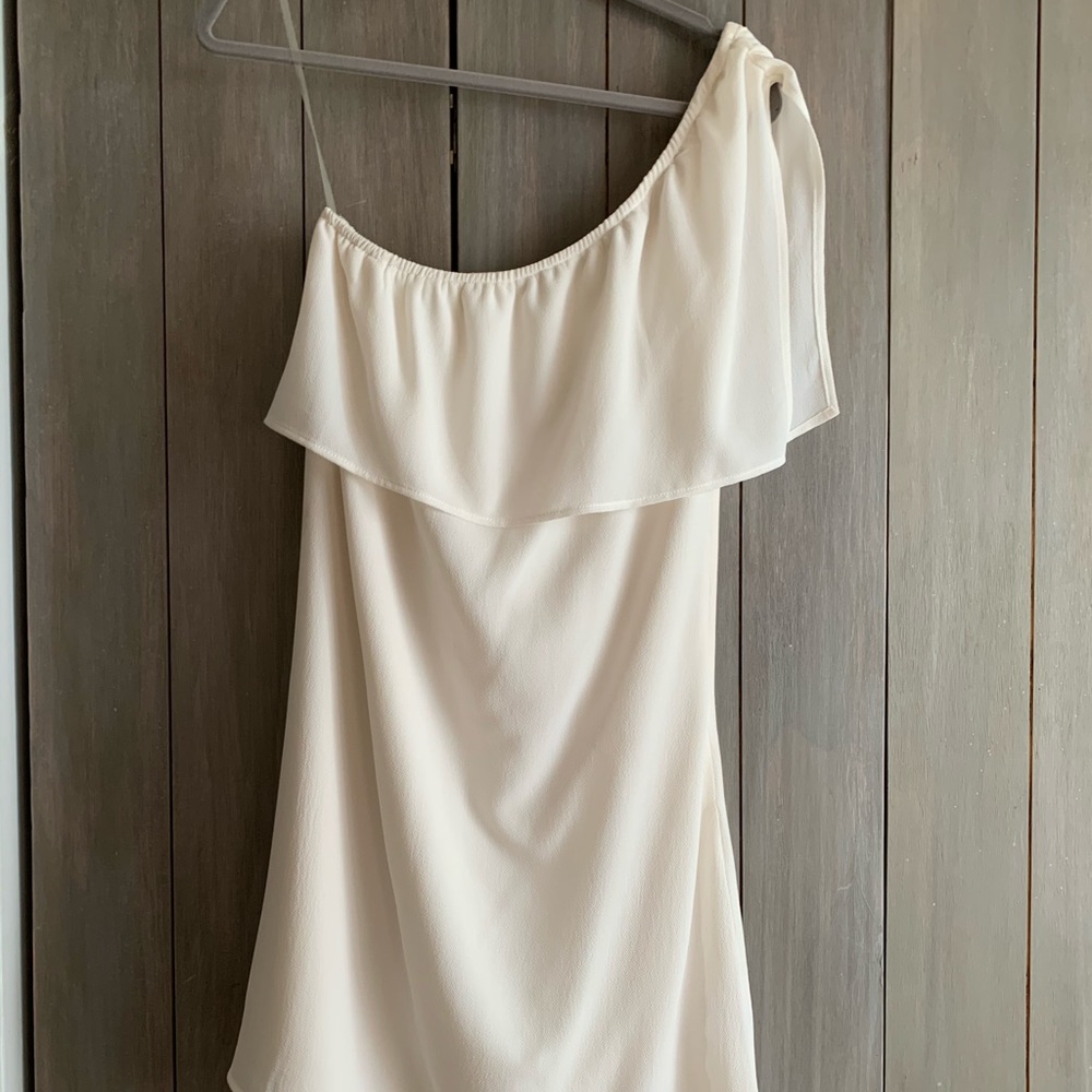 white one shoulder dress